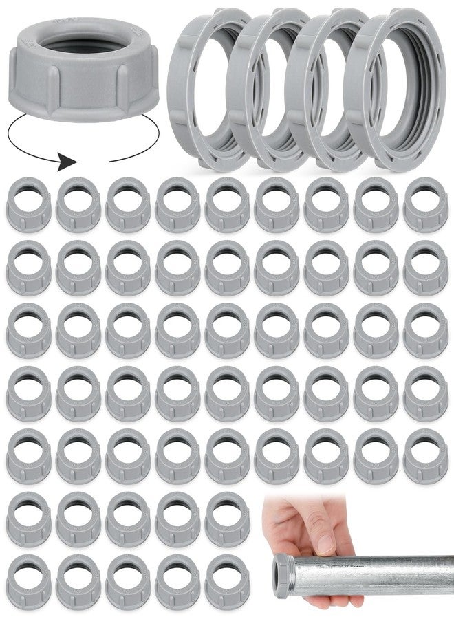 Pushglossy 50 Pcs Plastic Insulating Bushing Threaded Electrical Bushings for Emt, Rigid or Imc Conduit Fitting (3/4 Inch) - Image 1
